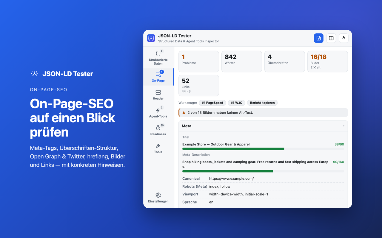 On-Page-SEO: On-Page-SEO auf einen Blick prüfen