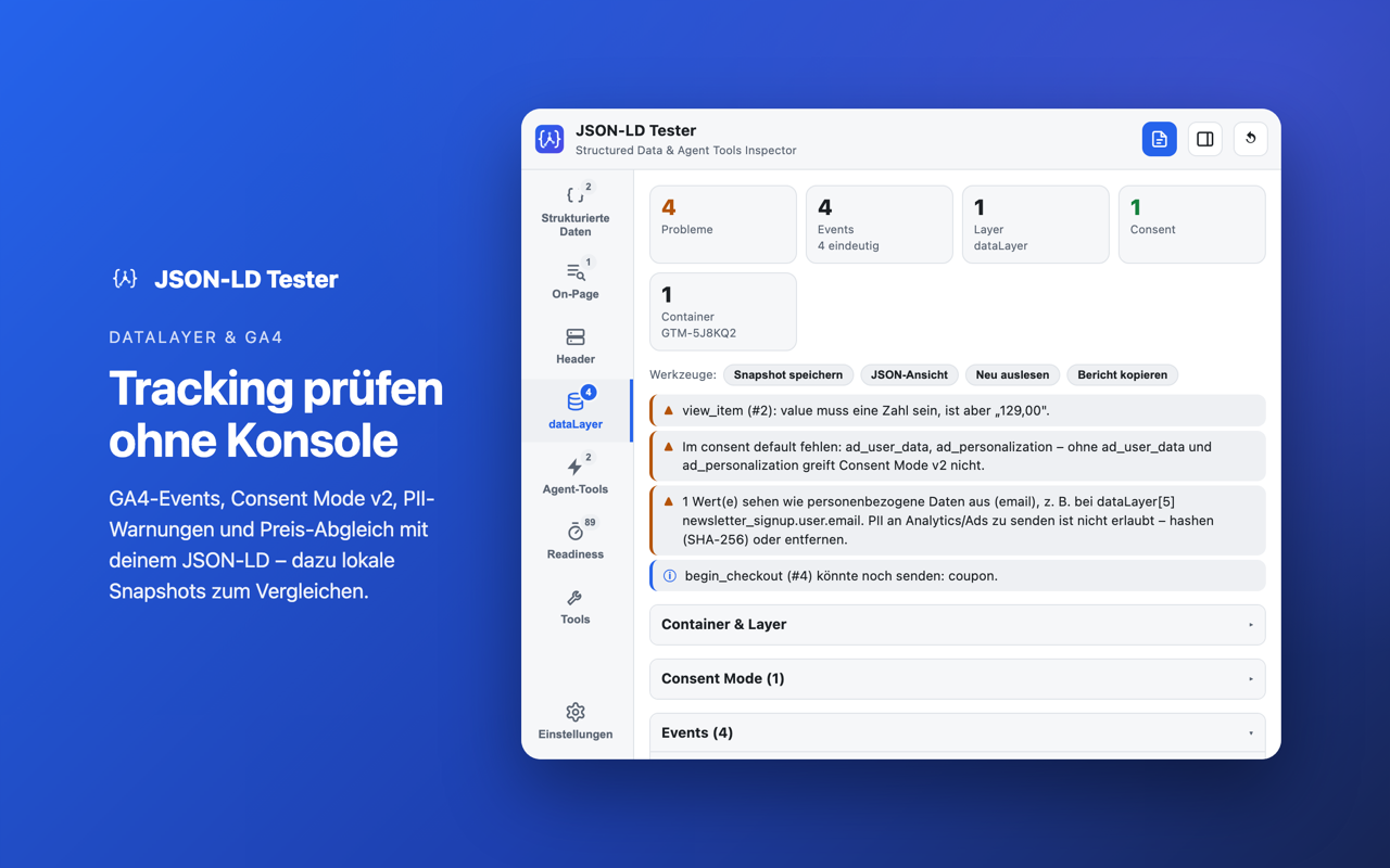 dataLayer & GA4: Tracking prüfen ohne Konsole