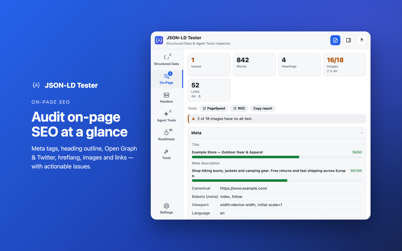 On-Page SEO: Audit on-page SEO at a glance